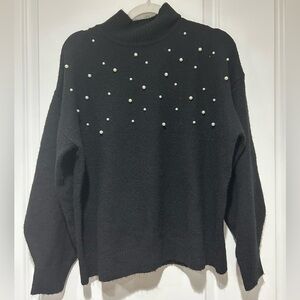 NWT Black Sweater with pearls
